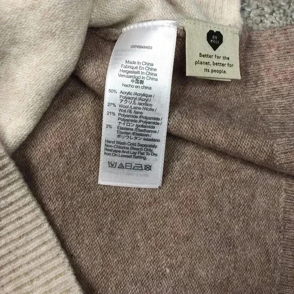 Madewell 2XS Sweater Colorblock Mock Neck Pocket Pullover Redmond Boxy - Picture 7 of 9